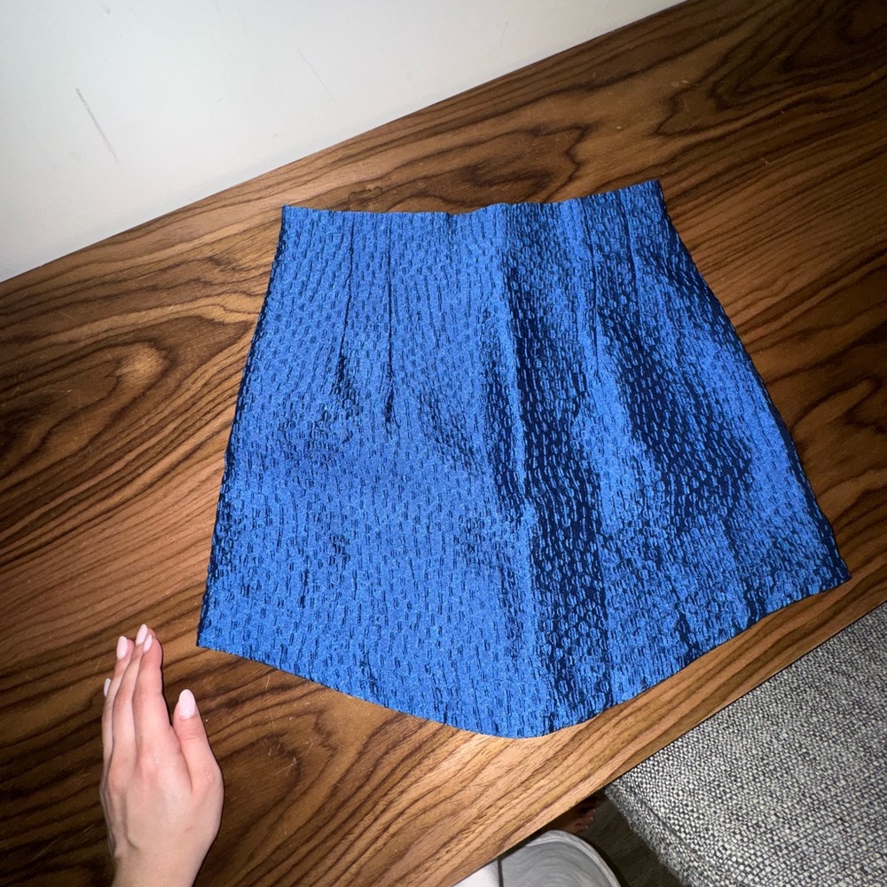 Zara Blue Asymmetrical Pencil Mini Skirt